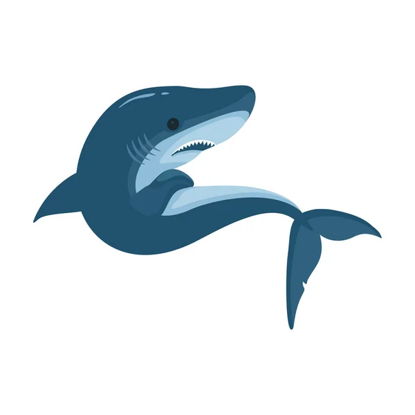 Векторная икона рыбной акулы. Векторная икона карикатуры выделена на белом фоне  . — стоковый вектор
