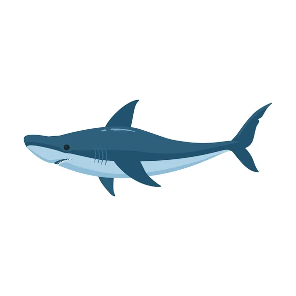 Fish shark vector icon.Cartoon vector icon isolated on white background fish shark . — Stock Vector