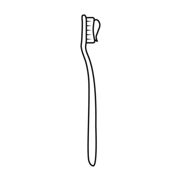 Zahnbürste Vektor icon.line Vektor-Symbol isoliert auf weißem Hintergrund Zahnbürste. — Stockvektor