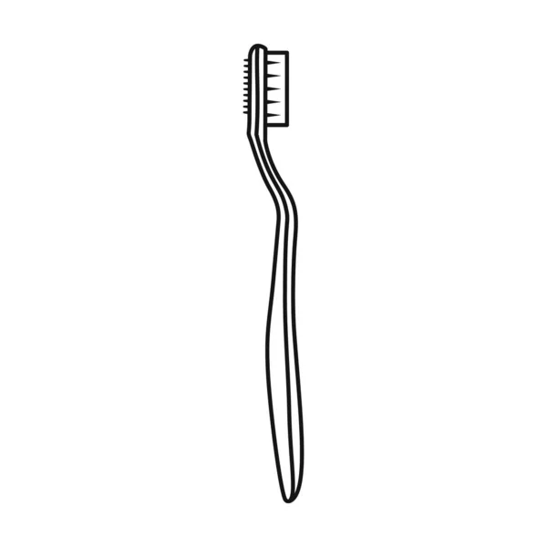 Toothbrush vector icon.Line vector icon isolated on white background toothbrush. — Stock Vector