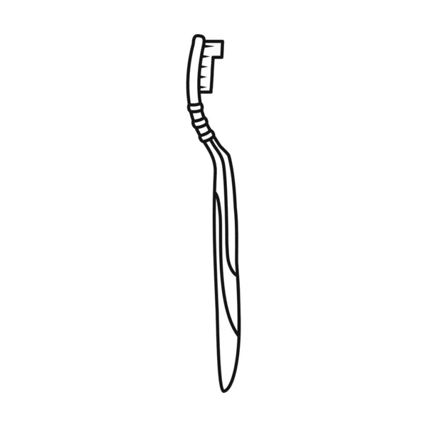 Векторная иконка зубной щетки. Иконка вектора линии на белом фоне . — стоковый вектор