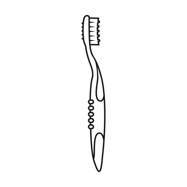 牙刷矢量图标.在白底牙刷上隔离的直线矢量图标. — 图库矢量图片