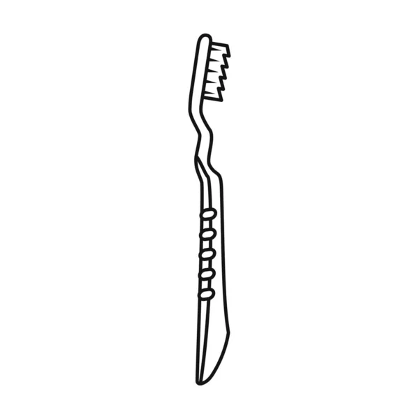 Tandenborstel vector icon.Line vector pictogram geïsoleerd op witte achtergrond tandenborstel. — Stockvector