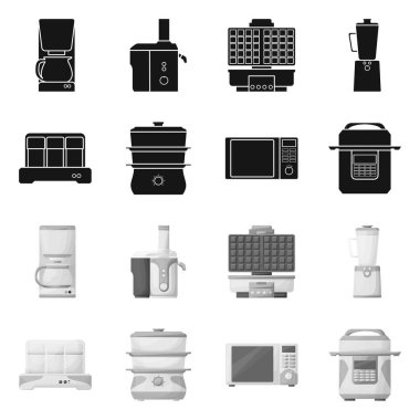 Alet ve ekipman logosunun vektör tasarımı. Stok için araç ve iç vektör simgesi kümesi.