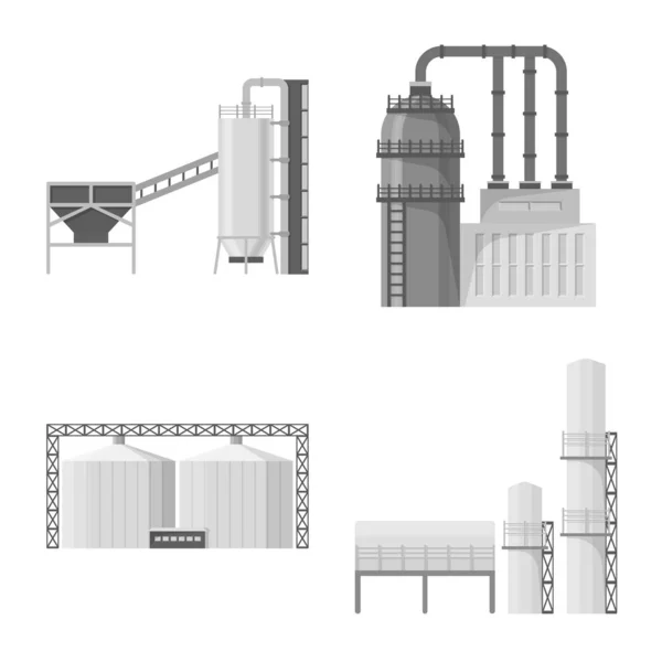 Illustration vectorielle du symbole de production et de structure. Collection de symboles de stock de production et de technologie pour le web . — Image vectorielle