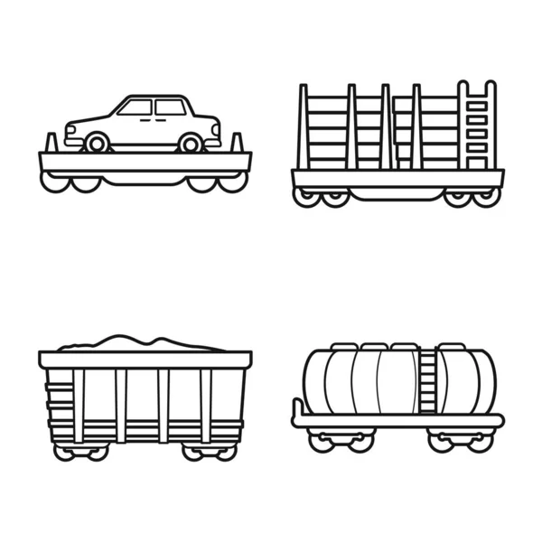 Vektor-Design von Transport und Industrielogo. Sammlung von Transport- und Ölvorräten-Illustrationen. — Stockvektor
