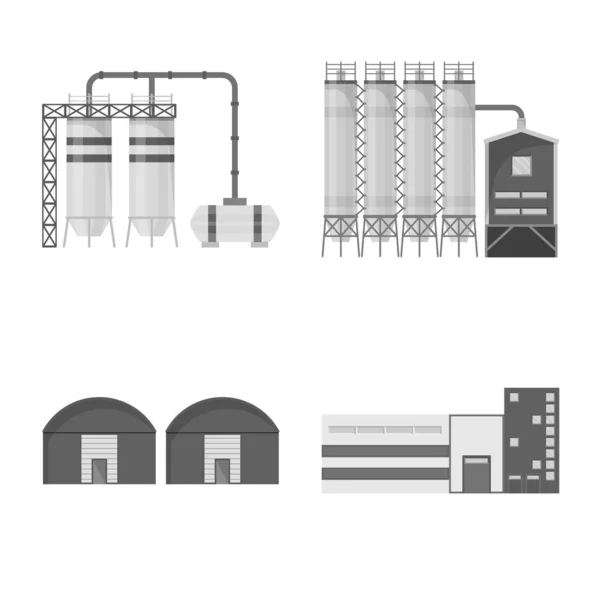 Illustrazione vettoriale della produzione e logo della struttura. Raccolta di stock di produzione e tecnologia simbolo per il web . — Vettoriale Stock