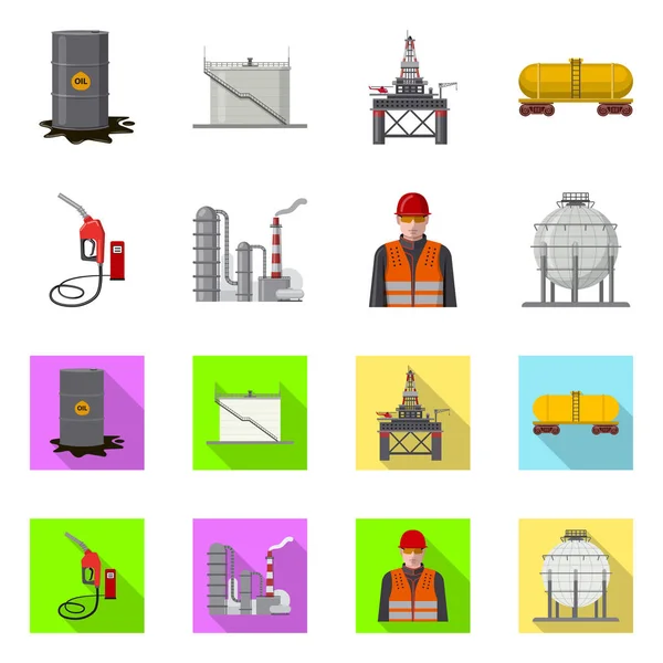 Ilustración vectorial del símbolo del petróleo y el gas. Colección de aceite y gasolina símbolo de reserva para la web . — Vector de stock