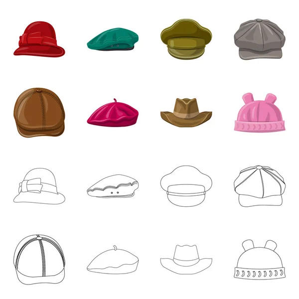 帽子とキャップのロゴのベクター イラストです。帽子やアクセサリーの株式ベクトル イラスト集. — ストックベクタ