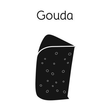 Peynir ve gouda sembolünün vektör tasarımı. Ağ için peynir ve dilimleme sembolü web ögesi.