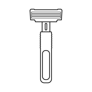 Jilet ve saç izine rastladım. Ağ için tıraş ve tıraş malzemesi sembolü grafiği.