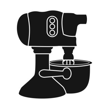 Makine ve mikser işaretinin izole edilmiş nesnesi. Makine ve mutfak stok vektör illüstrasyonunun koleksiyonu.