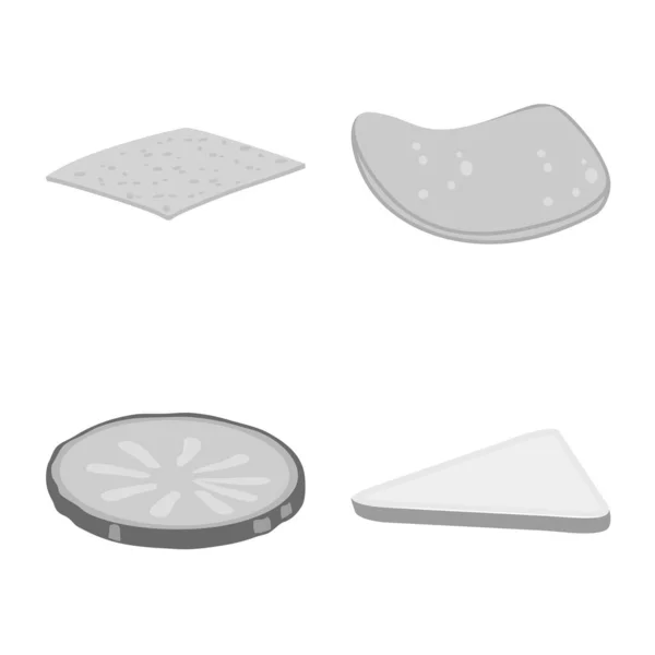 Ilustración vectorial de snack y logotipo de cocina. Conjunto de snack y cena vector icono para stock . — Vector de stock