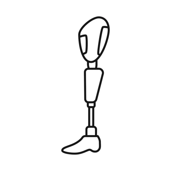 Objet isolé de jambe et icône de prothèse. Graphique de la jambe et le symbole de stock d'amputation pour la toile . — Image vectorielle