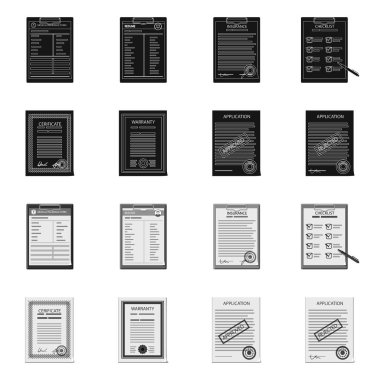 Form ve belge logo vektör tasarımı. Şeklinde ayarla ve vektör simge stok için işaretleyin.