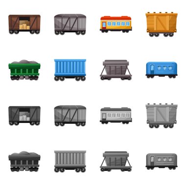 Lojistik ve endüstriyel sembolün vektör çizimi. Stok için lojistik ve ulaşım vektör simgesi koleksiyonu.