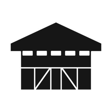 Hangar ve garaj tabelasının izole edilmiş nesnesi. Stok için hangar ve depo vektör simgesi grafiği.