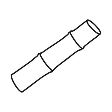 Sapı ve şekeri izole edilmiş bir nesne. Kök ve baston vektör illüstrasyonunun grafiği.