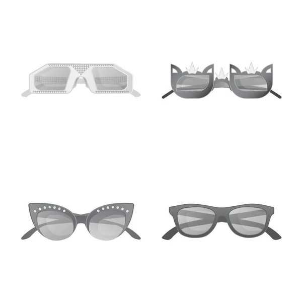 Objeto aislado de gafas y gafas de sol icono. Conjunto de gafas y accesorio icono vectorial para stock . — Vector de stock