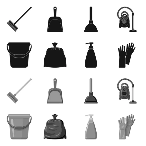 Objeto aislado de limpieza e icono de servicio. Colección de limpieza y vector doméstico icono para stock . — Vector de stock