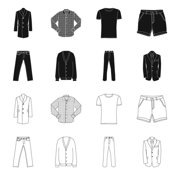 人と服のシンボルのベクター イラスト。Web の男と摩耗のストック シンボルのコレクション. — ストックベクタ