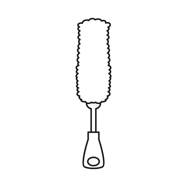 Isoliertes Objekt aus Pinsel und Werkzeugschild. Grafik zur Illustration von Pinsel und Besenstock. — Stockvektor