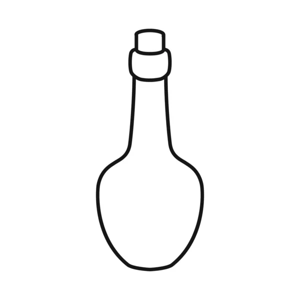 Objeto aislado de signo de ron y botella. Elemento Web de ron e icono de vector de vidrio para stock . — Vector de stock
