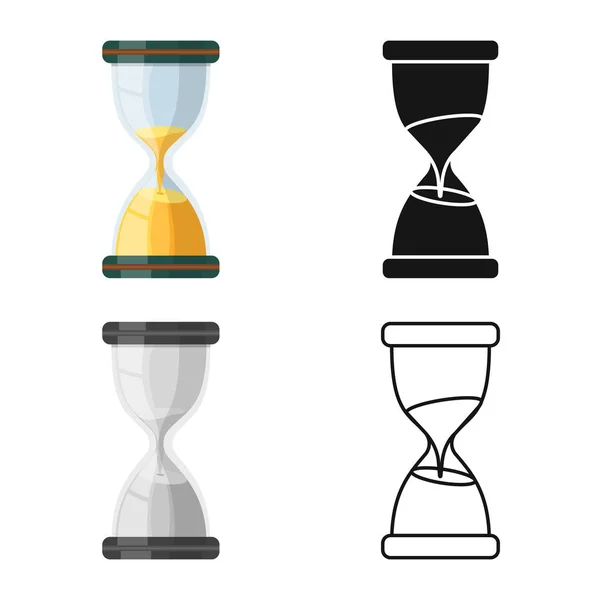 Kum saati ve zamanlayıcı logosunun vektör çizimi. Kum saatinin web ögesi ve dakika vektör illüstrasyonu. — Stok Vektör