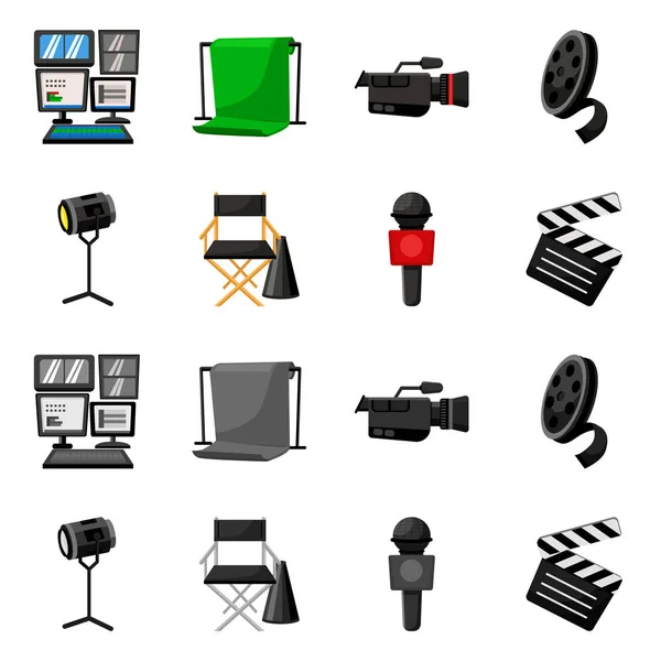 Isolated object of news and studio icon. Collection of news and program vector icon for stock. Stock Vector