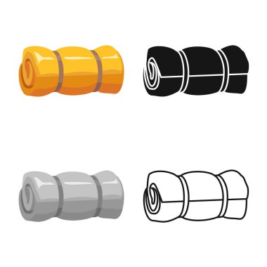 Paspas ve battaniye ikonunun vektör çizimi. Ağ için ağ ögesi ve uyuyan stok sembolü.