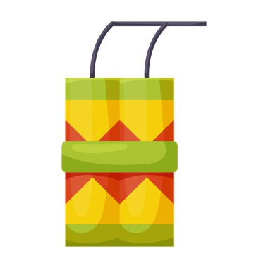 Firecracker vektör simgesi. Çizgi film vektör simgesi beyaz arka plan fişeği üzerinde izole edildi .