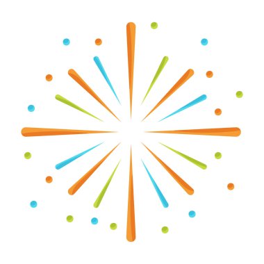 Noel havai fişek ikonu. Beyaz arka planda izole edilmiş çizgi film vektör ikonu..