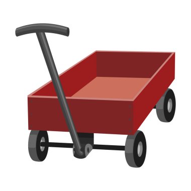 El arabası vektör simgesi. Çizgi film vektör simgesi beyaz arka plan el arabasında izole edildi.