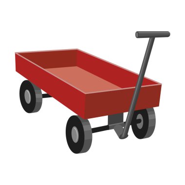 El arabası vektör simgesi. Çizgi film vektör simgesi beyaz arka plan el arabasında izole edildi.