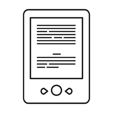 Ebook vektör simgesi. Satır vektörü simgesi beyaz arkaplan defterinde izole edildi .