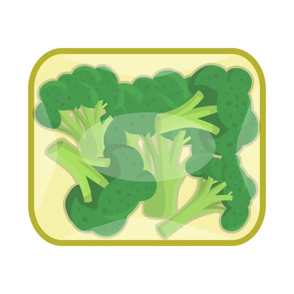 Ilustración vectorial de brócoli y signo de corte. Colección de brócoli y símbolo de stock de cartón para web . — Vector de stock