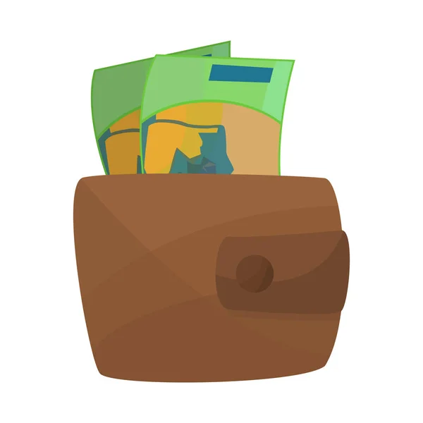 Vektor design av pengar och handväska tecken. Insamling av pengar och valuta stock symbol för webben. — Stock vektor
