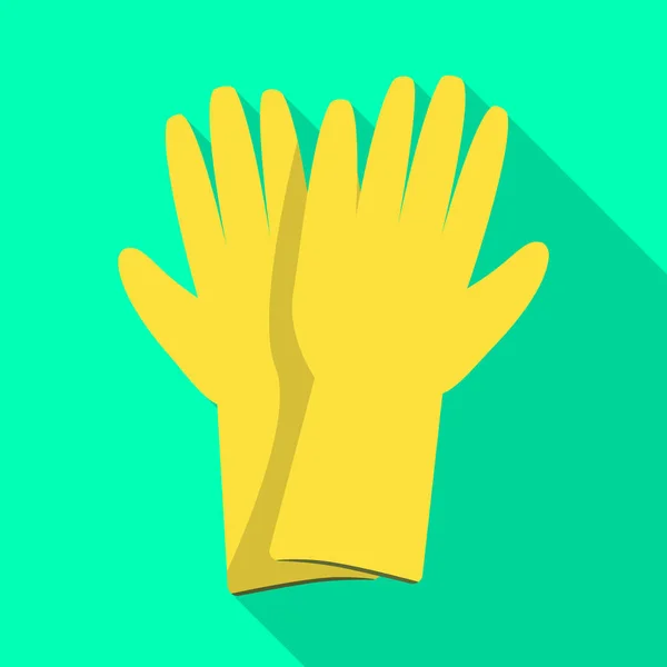Isoliertes Objekt aus Gummi und Handschuh-Symbol. Grafik von Gummi und grünem Aktiensymbol für Web. — Stockvektor