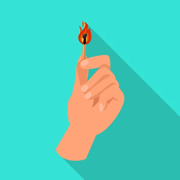 Objeto aislado de fósforo e icono de brazo. Elemento web de fósforo y fuego símbolo de stock para la web . — Vector de stock