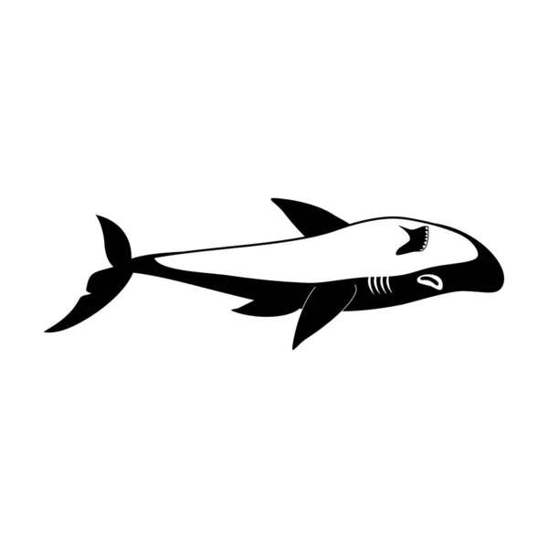 Ikona wektora rekina Czarny wektor izolowany na białym tle rekina. — Wektor stockowy
