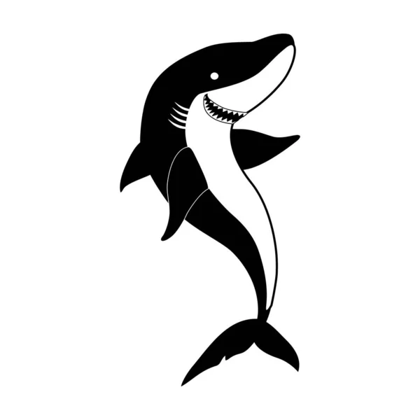 Icono de vector de tiburón pescado.Icono de vector negro aislado sobre fondo blanco tiburón pescador  . — Vector de stock