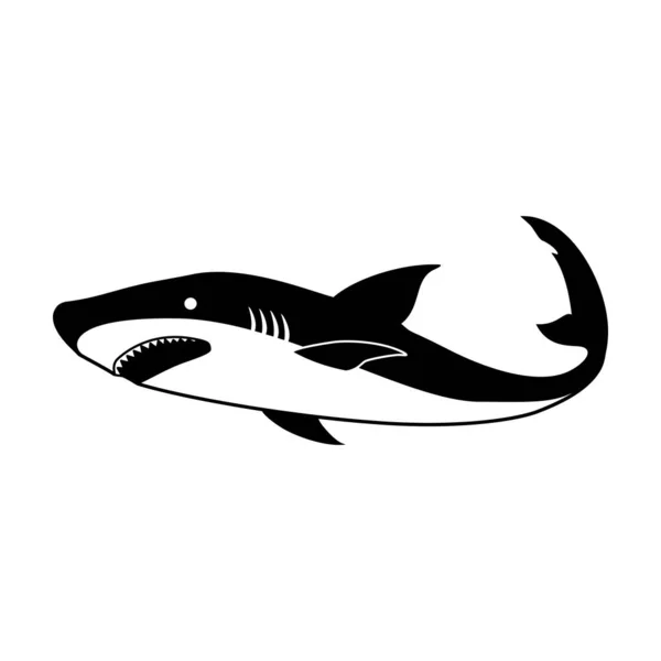 Shark vector icon.black Vektor icon isoliert auf weißem Hintergrund shark. — Stockvektor