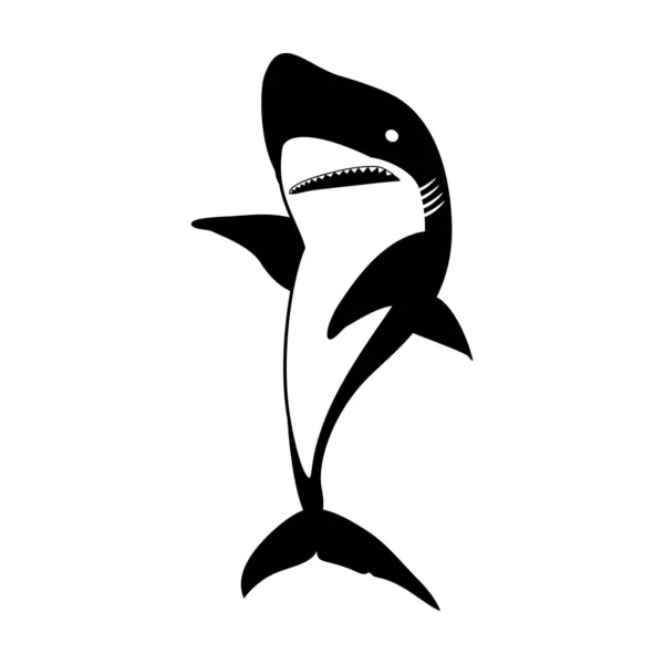 Shark vector icon.Black vector icon isolated on white background shark. — Stock Vector