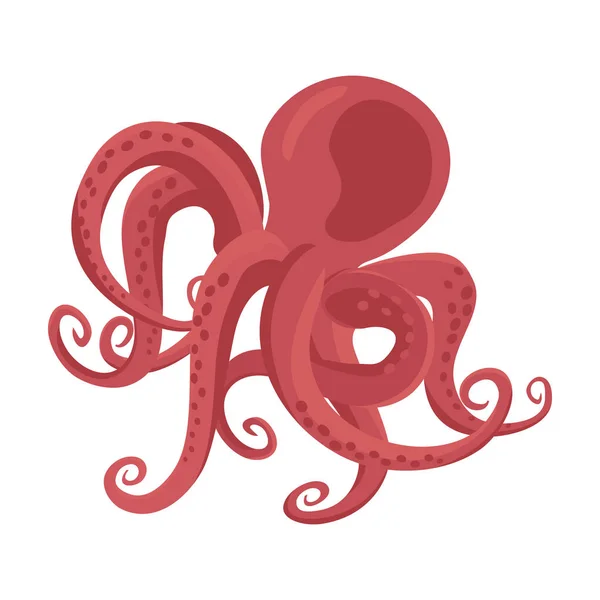 Octopus vector icon.Cartoon vector icon isolated on white background octopus. — Stock Vector