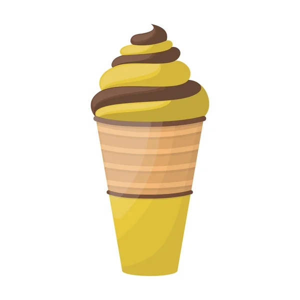 Helado en cono icono vectorial. Icono vectorial de dibujos animados aislado sobre fondo blanco helado en cono . — Archivo Imágenes Vectoriales