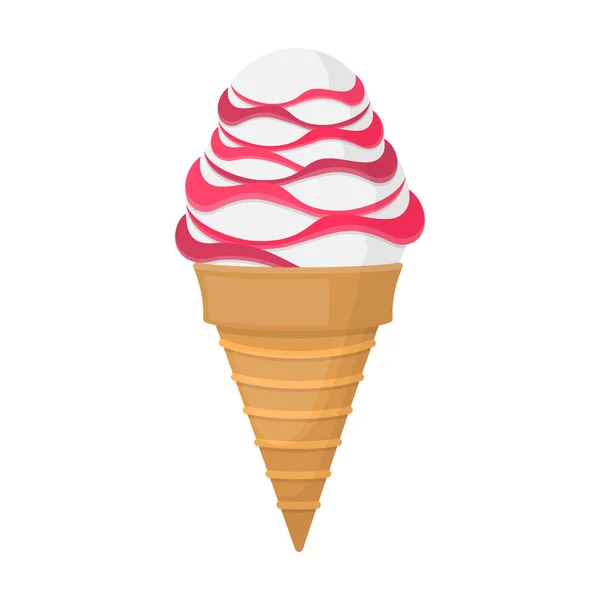 Ice cream in cone vector icon.Cartoon vector icon isolated on white background ice cream in cone. — Stock Vector