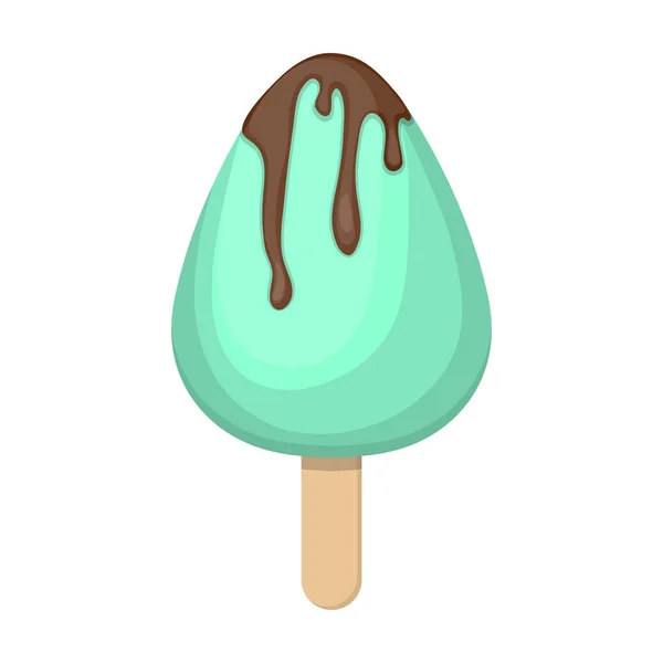 Icono de vector de dibujos animados aislado en el helado de fondo blanco en palo . — Archivo Imágenes Vectoriales