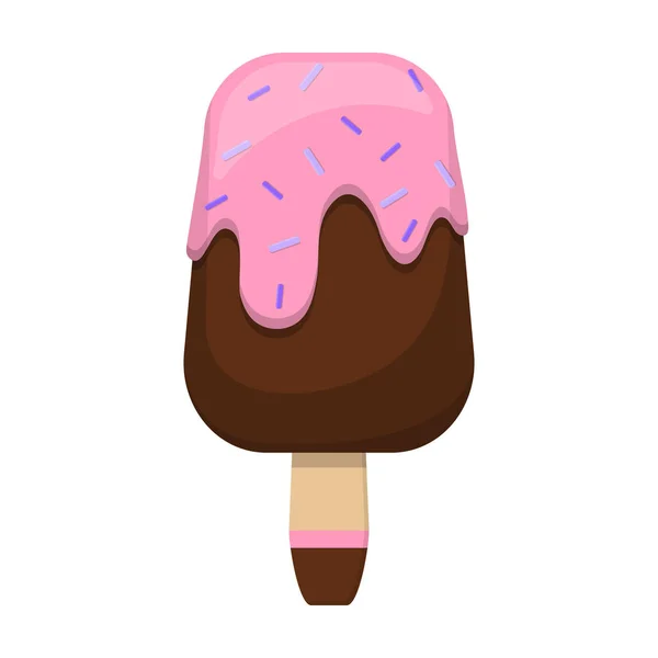 ( 영어 ) Ice cream on stick vector icon.cartoon vector icon isolated on white background ice cream on stick. — 스톡 벡터