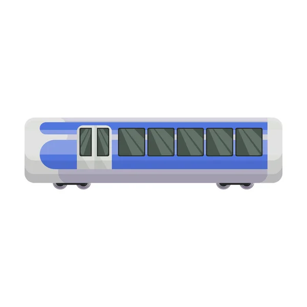 Icono del vector del tren del metro. Icono del vector de la historieta aislado en tren del metro del fondo blanco . — Vector de stock