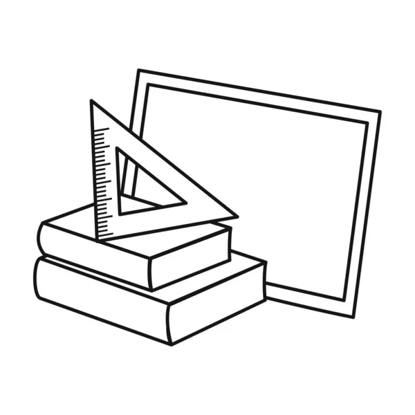 Stack av böcker vektor ikon.Linje vektor ikon isolerad på vit bakgrund stack av böcker . — Stock vektor